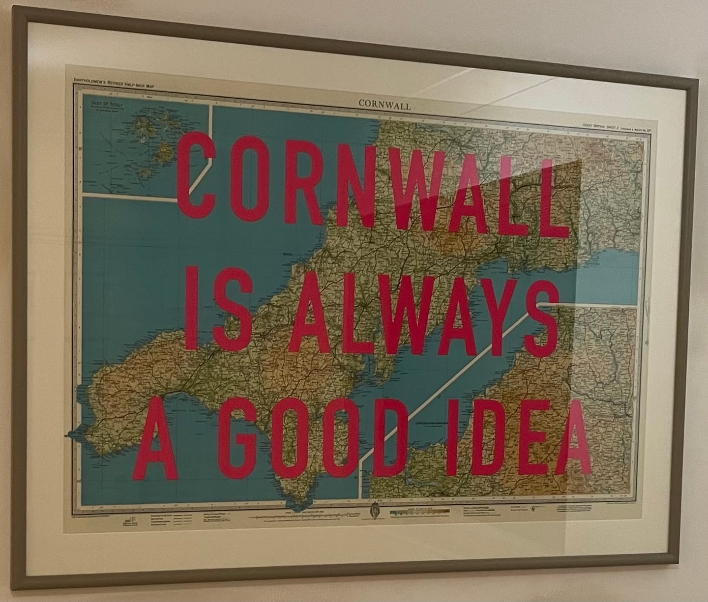 Customer photo review of Cornwall Retro Pop Art Map Print