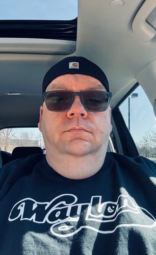 Customer photo review of Cursive Logo Waylon Jennings Longsleeve Shirt