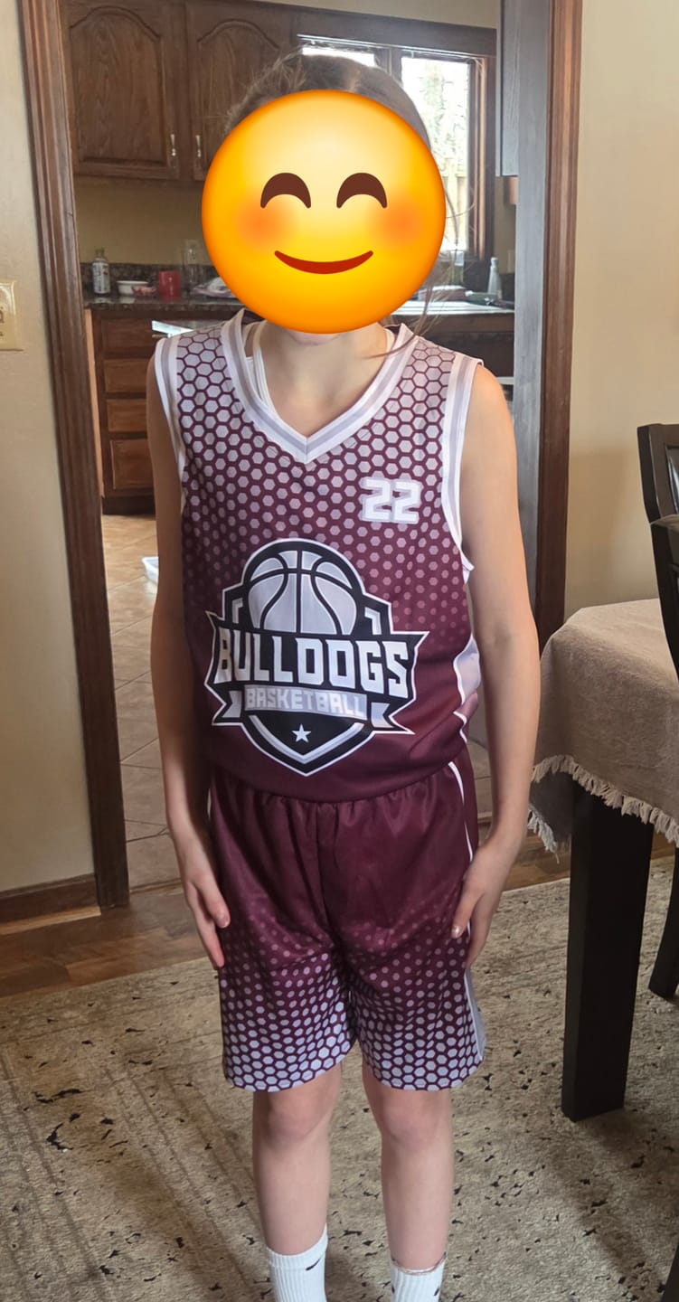 Customer photo review of Custom Burgundy Gray White Reversible Basketball Suit for Adults and Kids Personalized Jersey