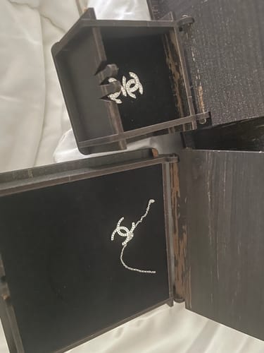 Customer photo review of Women's CC Design Silver Earrings Delicate Gemstone Studs