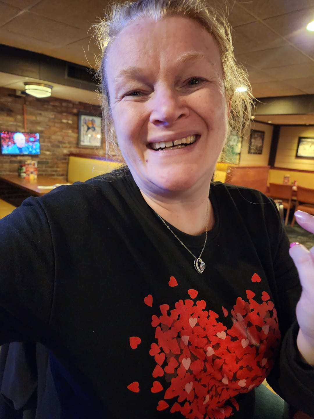 Customer photo review of To My Beautiful Soulmate Gift, "Meeting You Was Fate" Heart Necklace