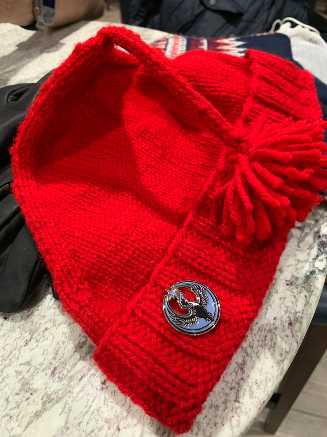 Customer photo review of Rebel Loon Enamel Pin