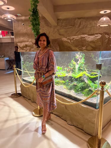 Customer photo review of Floral Print Satin Dress