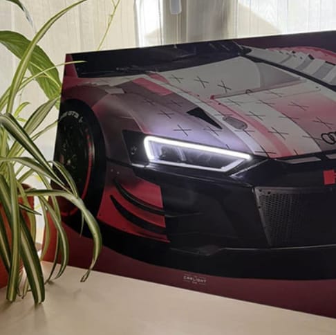 Customer photo review of Design Your Own Neon Car Photo Frame |  Personalized LED Gift
