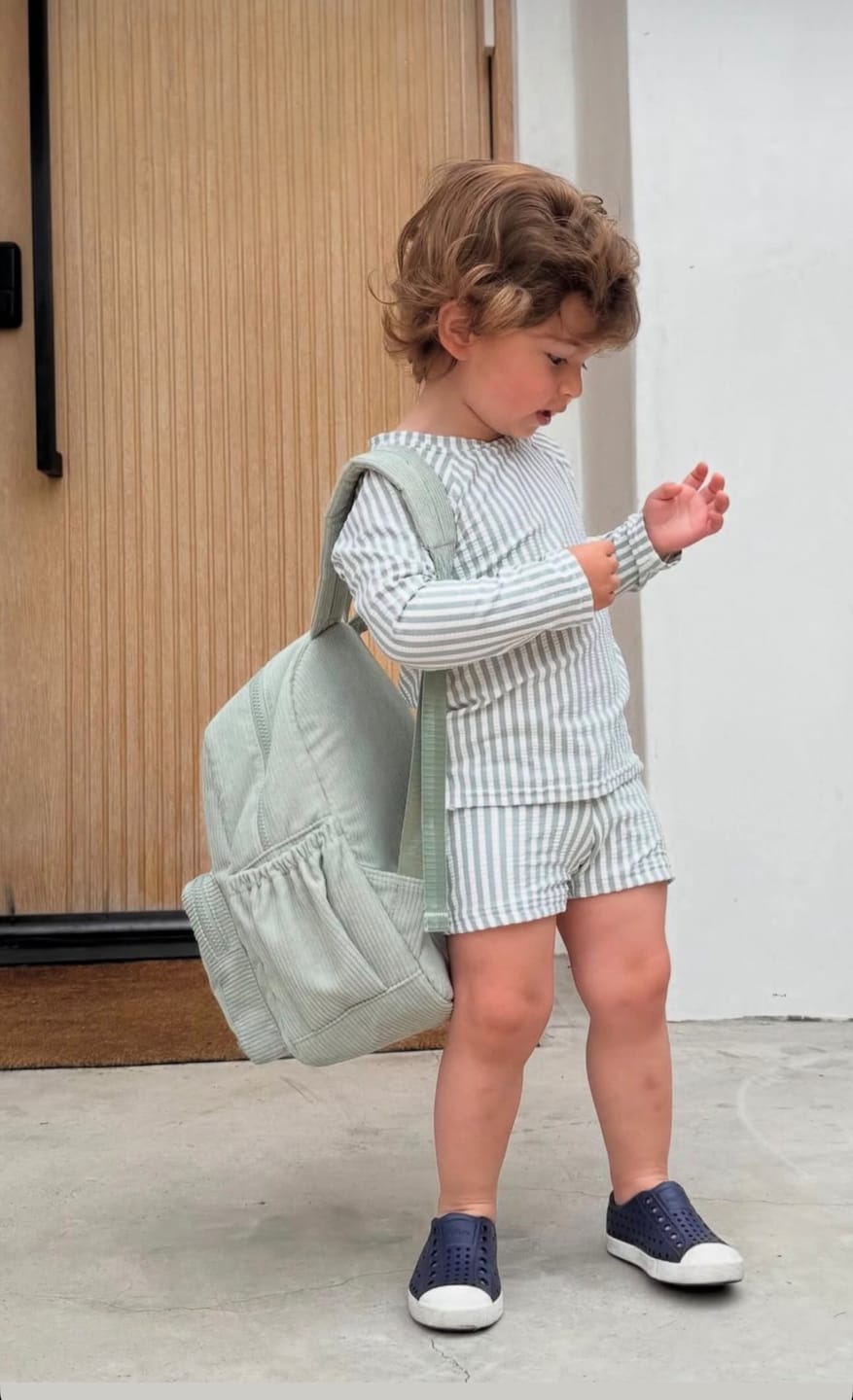 Customer photo review of Yooushi® Corduroy Backpack – Mint Green