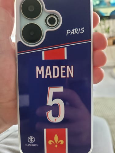 Customer photo review of Coque foot PARIS SG Domicile 1 personnalisable - TEAMCOQUES