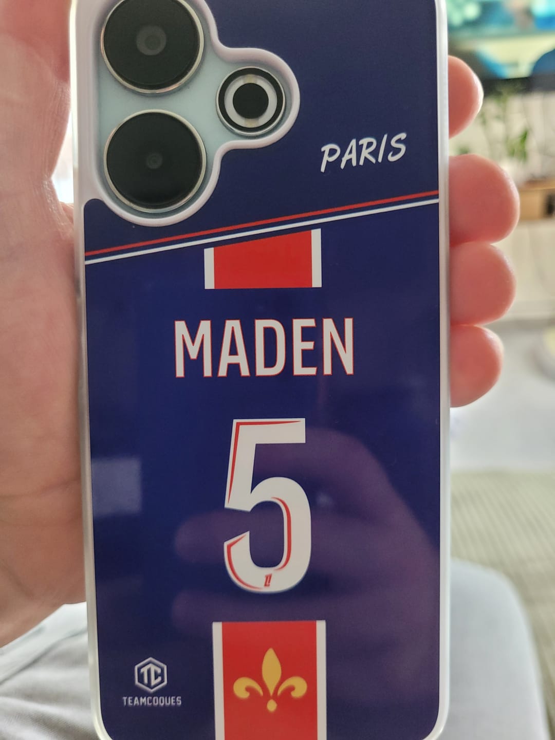 Customer photo review of Coque foot PARIS SG Domicile 1 personnalisable - TEAMCOQUES