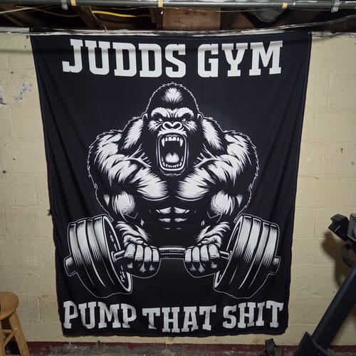 Customer photo review of Personalized Gym Flag Gorilla Beast Mode 11343