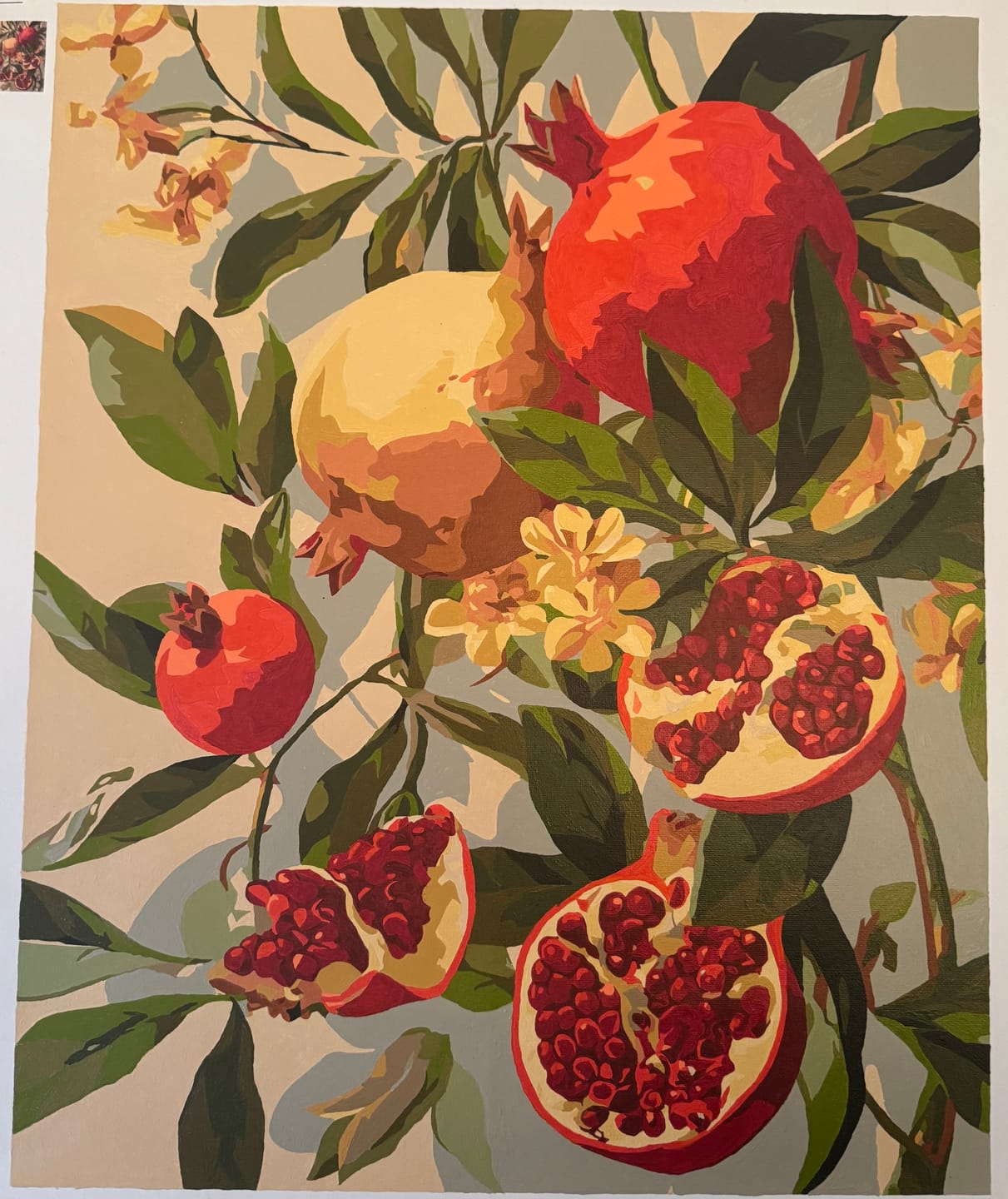 Customer photo review of Blooming pomegranates | Paint by Number