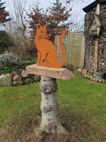 Customer photo review of Gartenstecker Katze sitzend