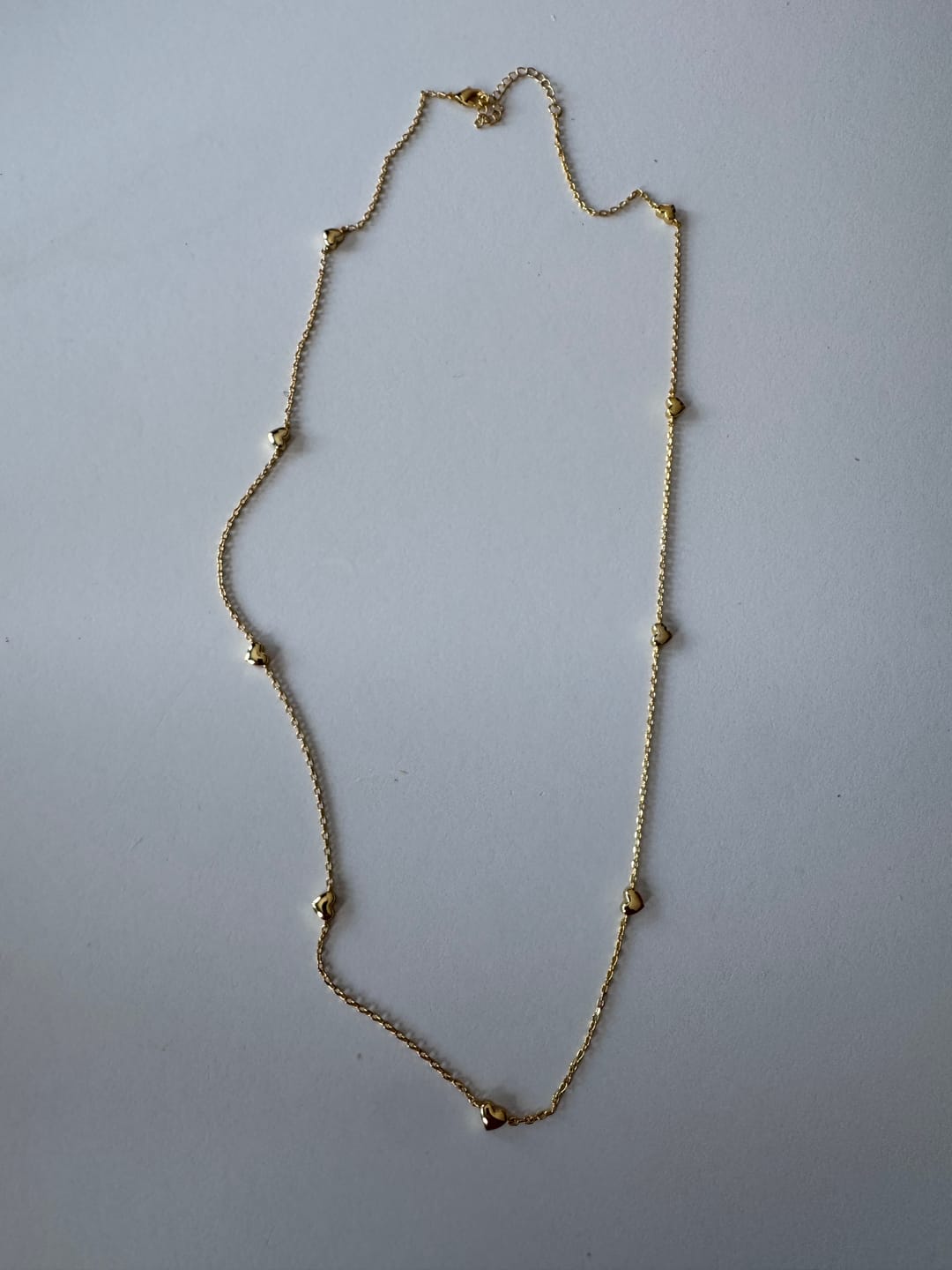 Customer photo review of Jane 18k White Gold Plated Heart Station Necklace