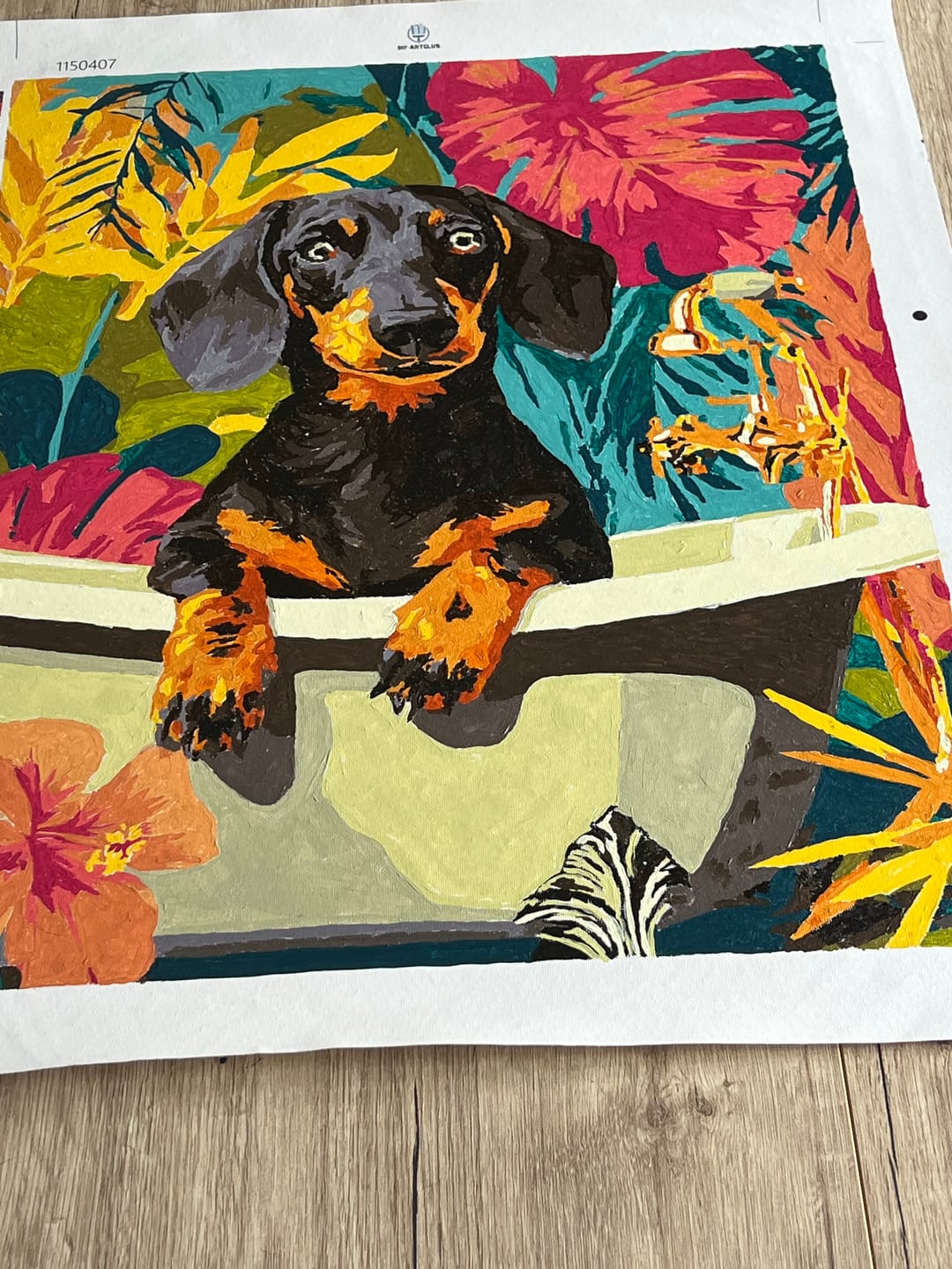 Customer photo review of Tropical dachshund | Paint by Number