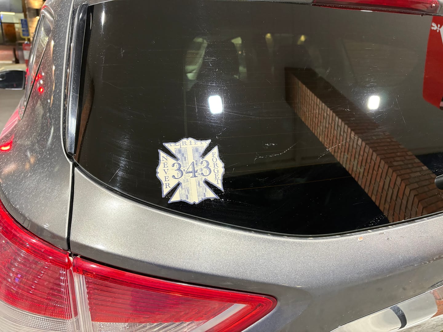 Customer photo review of Black Helmet Never Forget Sacrifice 343 Maltese Decal