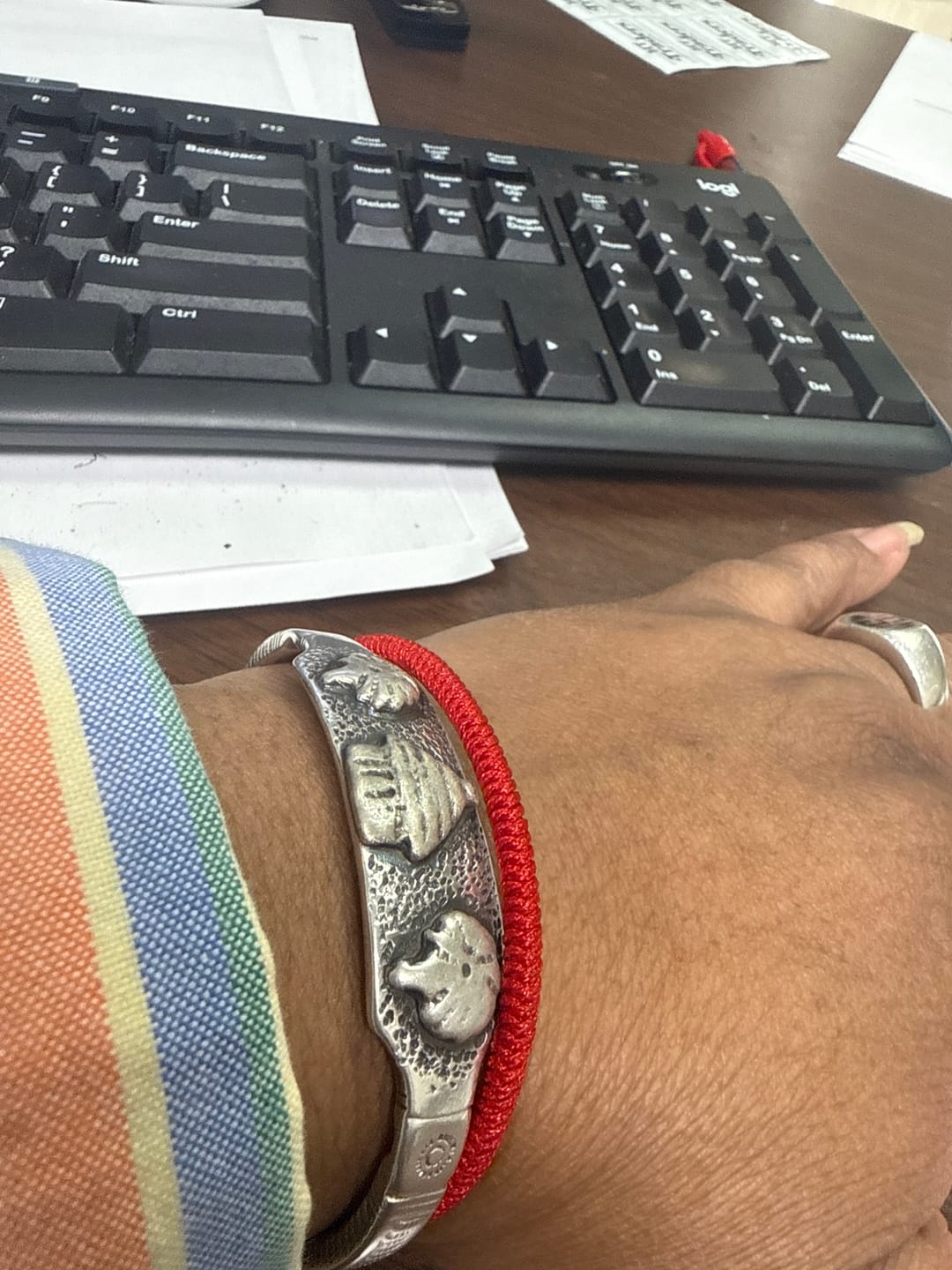 Customer photo review of Tibetan Buddhist Handmade Lucky Knots Bracelet