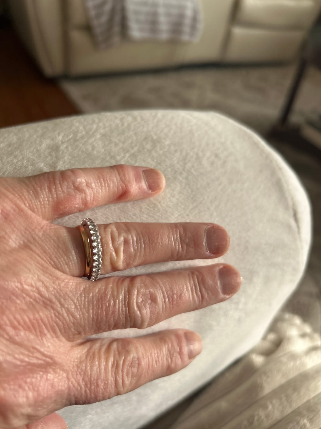 Customer photo review of S925 3 Ct Oval Cut Simulated Diamond Wedding Band Ring For Women In Sterling Silver