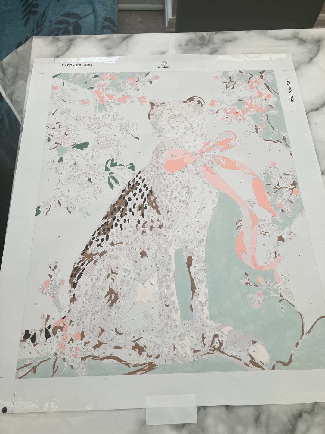 Customer photo review of The pink ribbon | Paint by Number