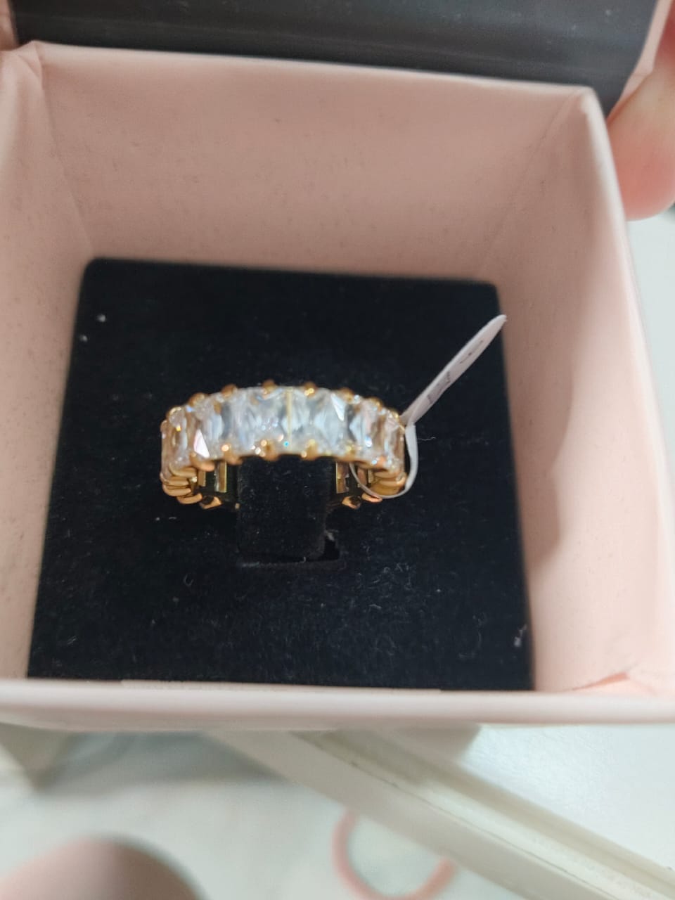 Customer photo review of Radiant White Stone Band Ring