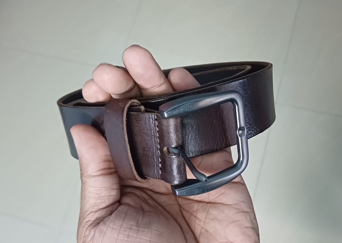 Customer photo review of Canyon Full Grain Leather Belt