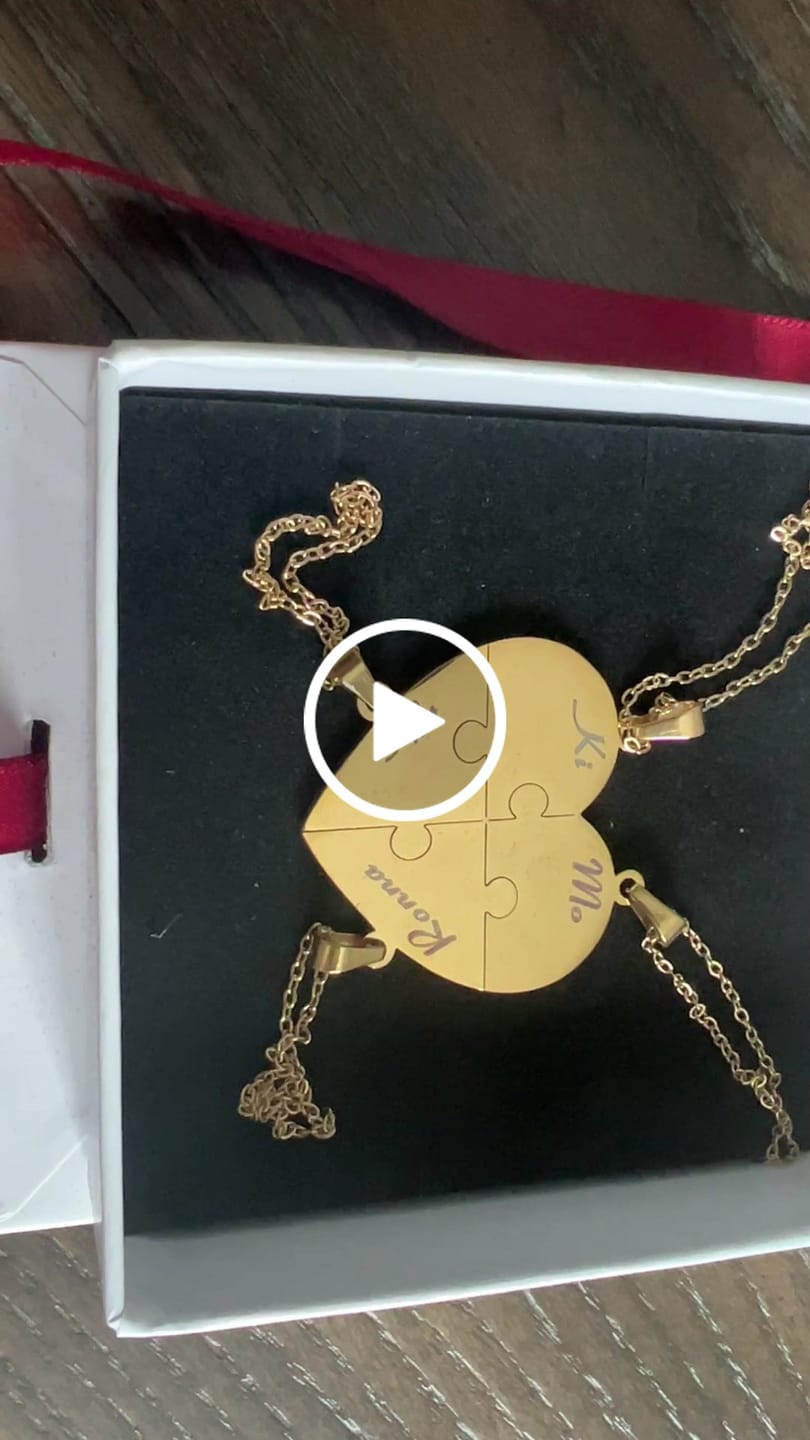 Customer video review of Custom Puzzle Heart Necklace