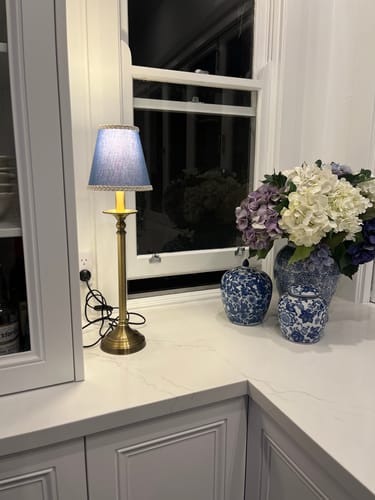 Customer photo review of Ocean Blue Braided Trim Lamp Shade