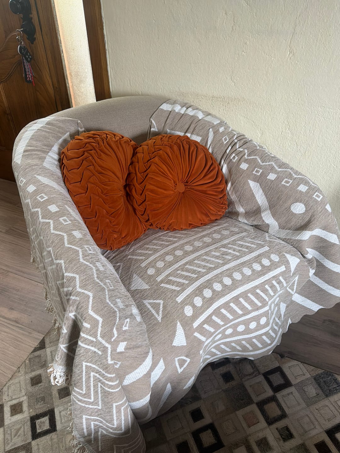 Customer photo review of Frazada Reversible 2 en 1 Cubresofá Manta Premium De Living Dormitorio Sillon 180x230cm