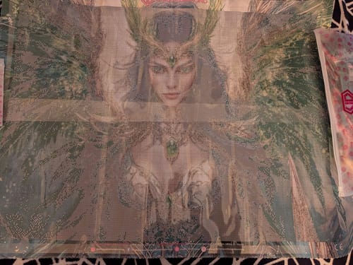 Customer photo review of 5D Diamond Painting – Smaragdkriegerin