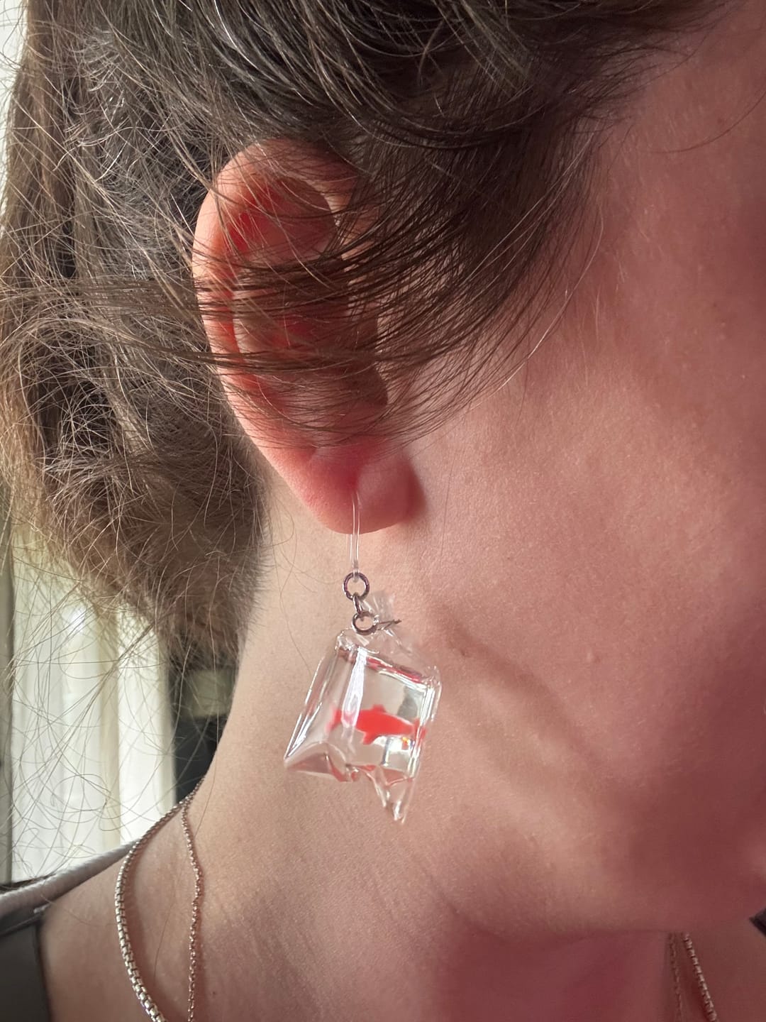 Customer photo review of Exaggerated Fair Fish Dangles