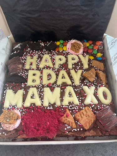 Customer photo review of Custom message loaded brownie