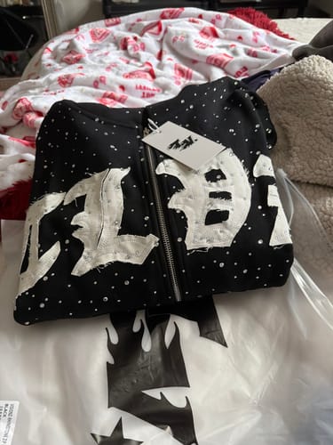 Customer photo review of RHINESTONE ZIP HOODIE