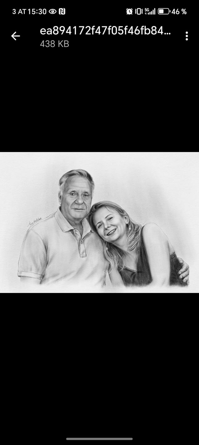Customer photo review of Portrait Zeichnen Lassen vom Foto - Zeichnung in Bleistift oder Farbe nach Vorlage