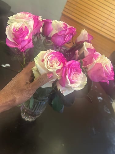 Customer photo review of Cotton Candy Tinted Roses