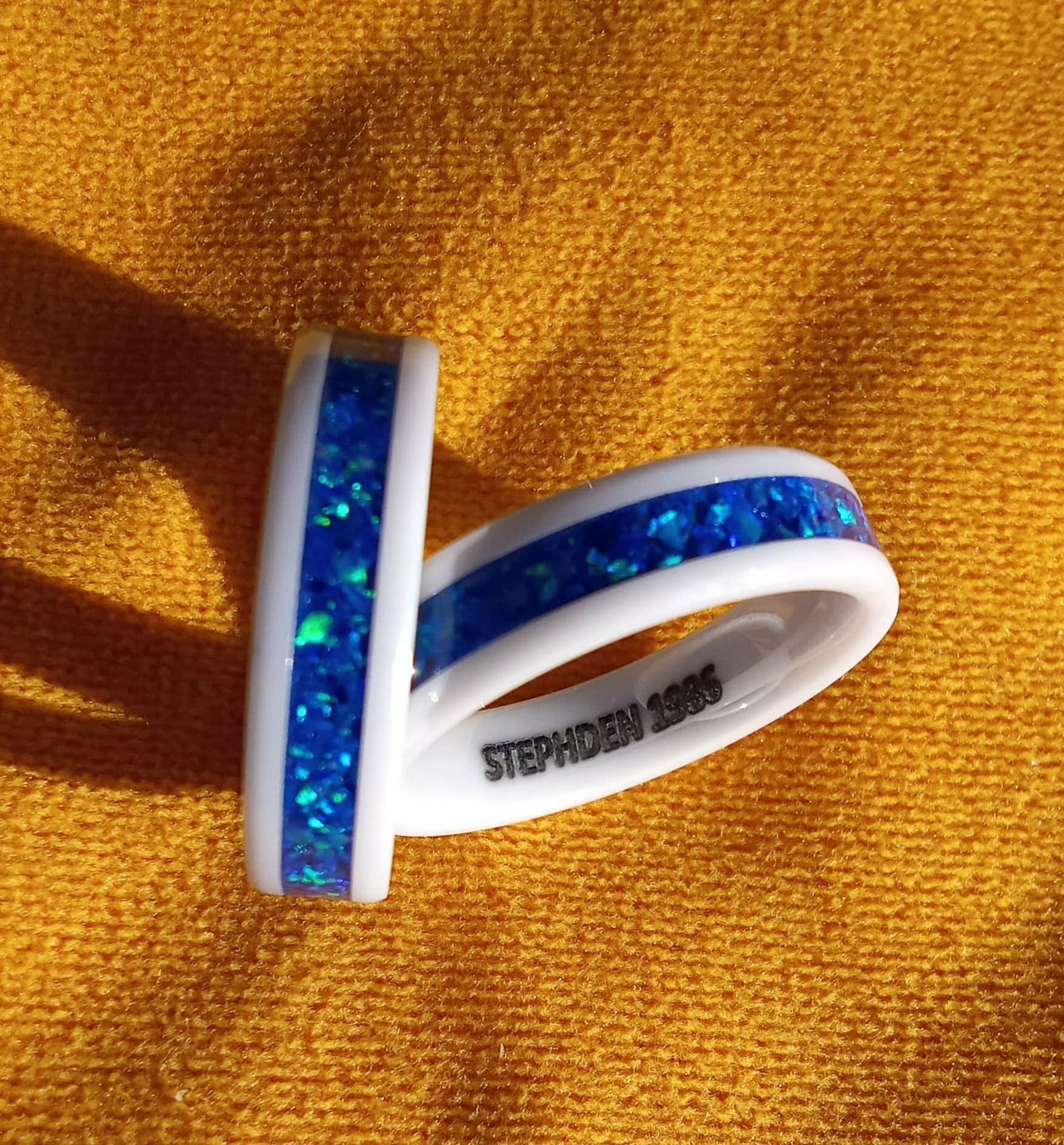 Customer photo review of Bague "La Belle Bleue" - Céramique Noire