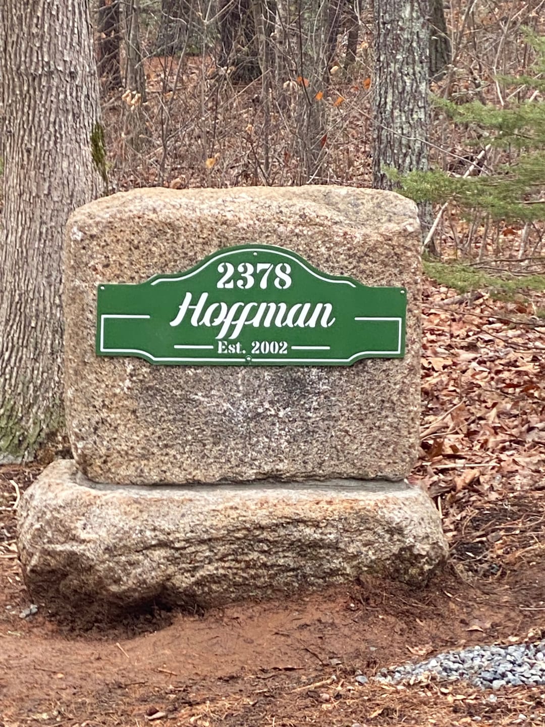 Customer photo review of Family Name & House Address Sign