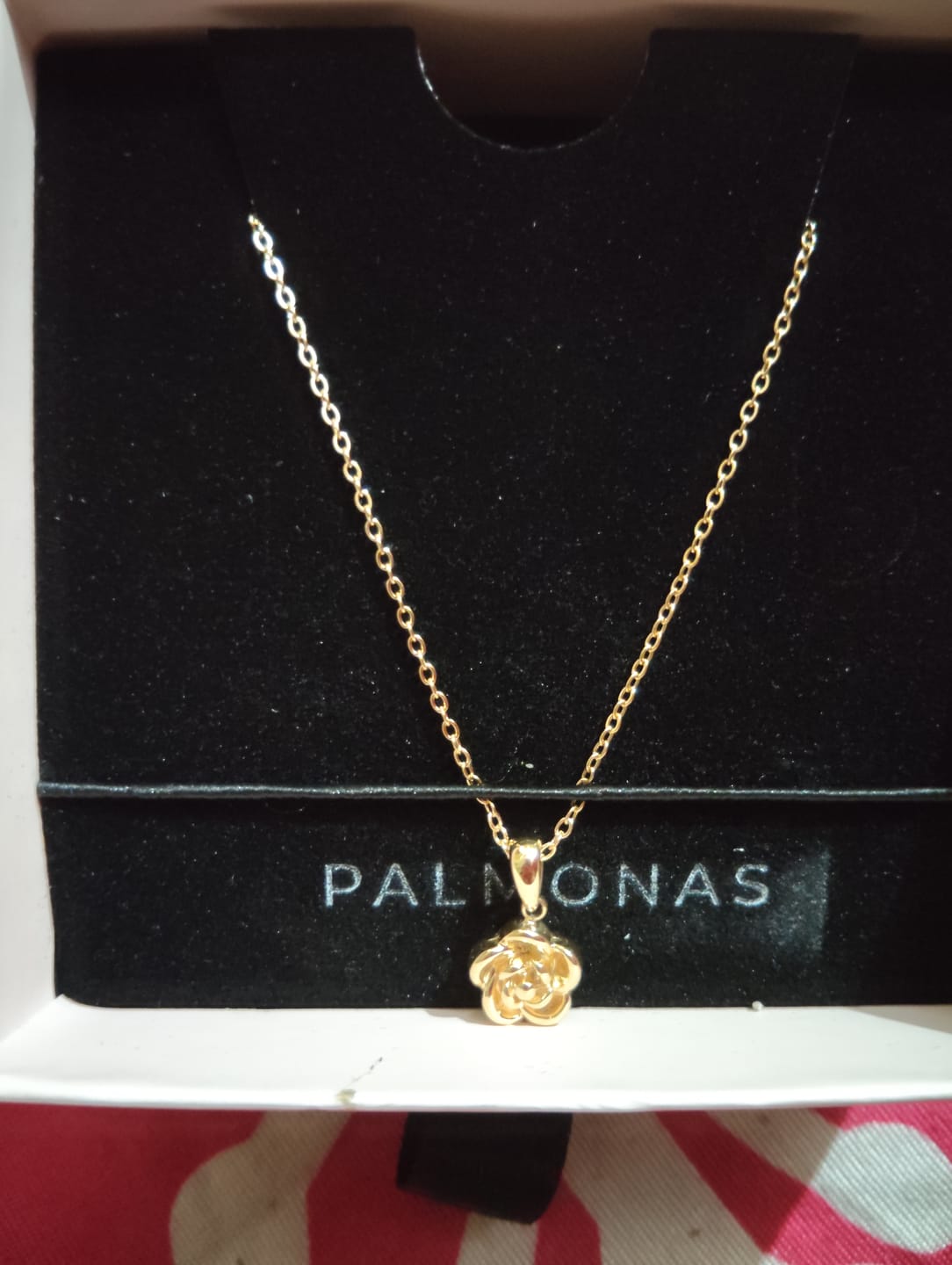 Customer photo review of Delicate Rose Necklace