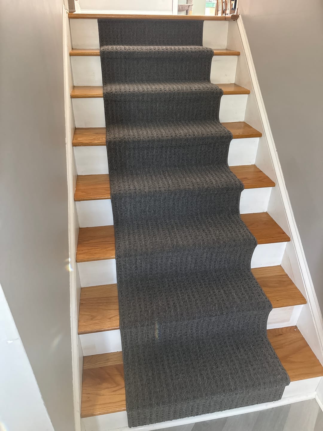 Customer photo review of Boloria North American Gray DIY Stair Runner