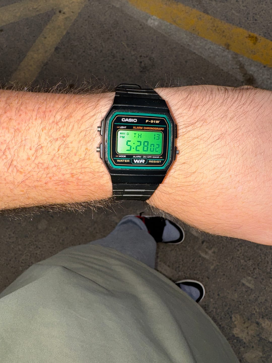 Customer photo review of Reloj Casio Vintage F-91W-3DG Clásico Líneas Verdes