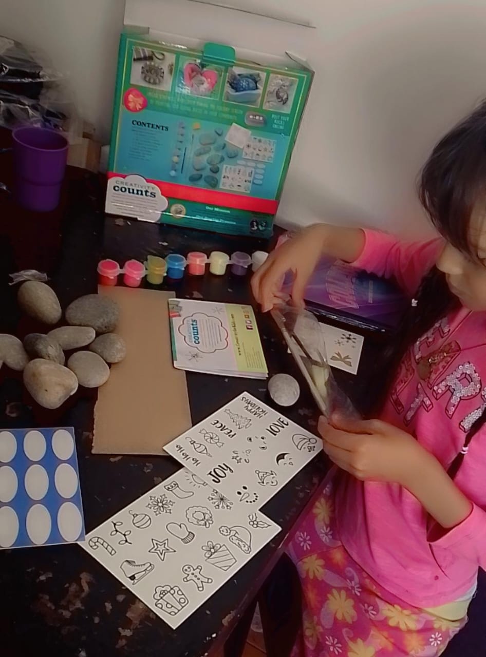 Customer photo review of Juguete - Kit para Pintar Rocas - Edicion Navidad