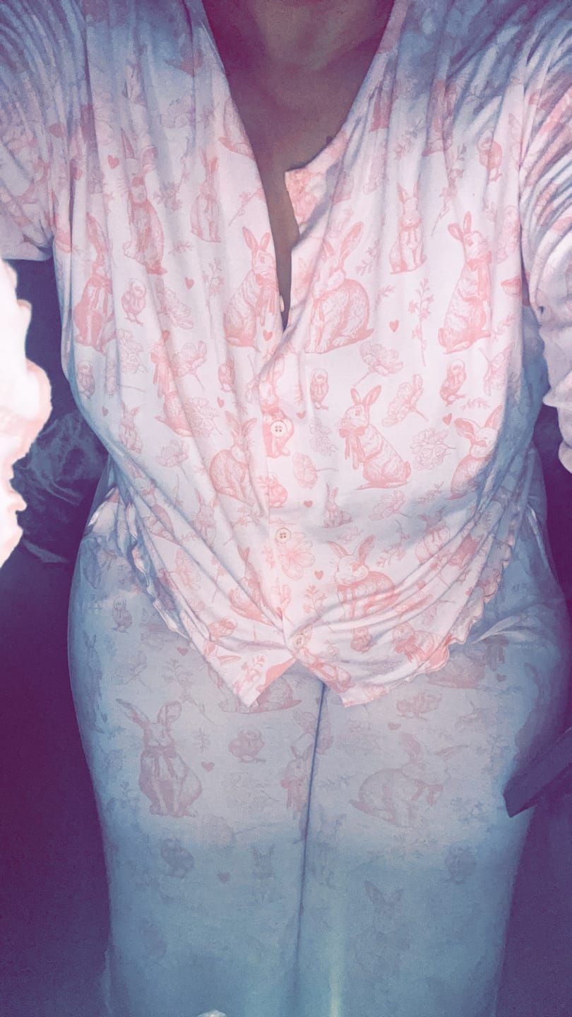 Customer photo review of Somebunny Loves You Bunny Pyjamas
