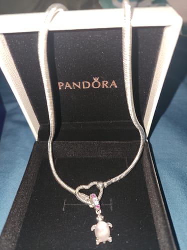 Customer photo review of COLLAR CADENA DE SERPIENTE CORAZON PANDORA PARA CHARMS PLATA 925