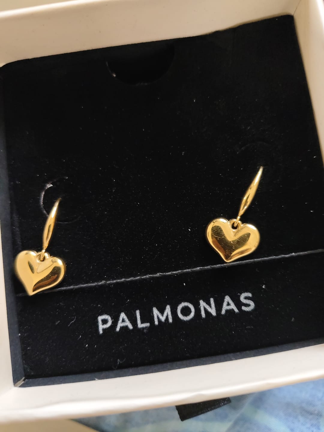 Customer photo review of Dangling Heart Earrings