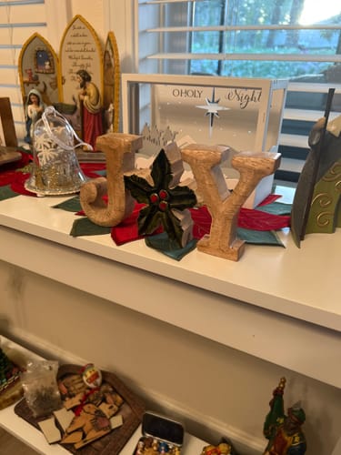Customer photo review of LAST ONE - Enamel Wooden Joy Décor