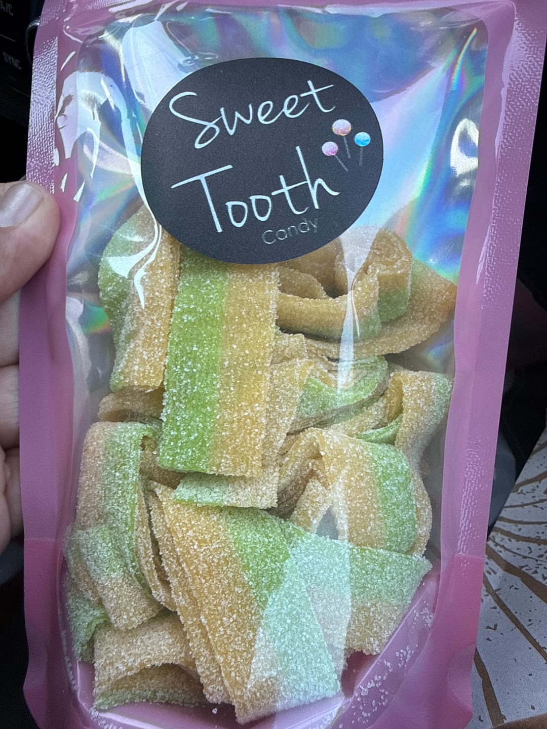 Customer photo review of Just Enough - 
Pickle Sour Belts