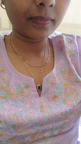 Customer photo review of Gold Chain with Black Pendant