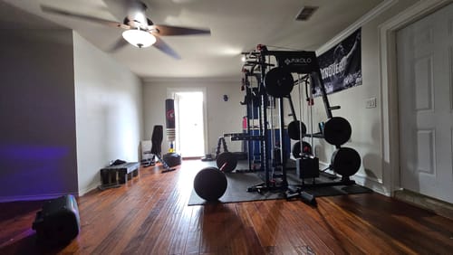 Customer photo review of M4-2.0 Elite All-In-One Workout Smith Gym Machine with Dual Weight Stacks (UPGRADED)