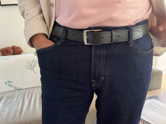 Customer photo review of The Milestone Belt - Black Formal 100% Real Leather Belt