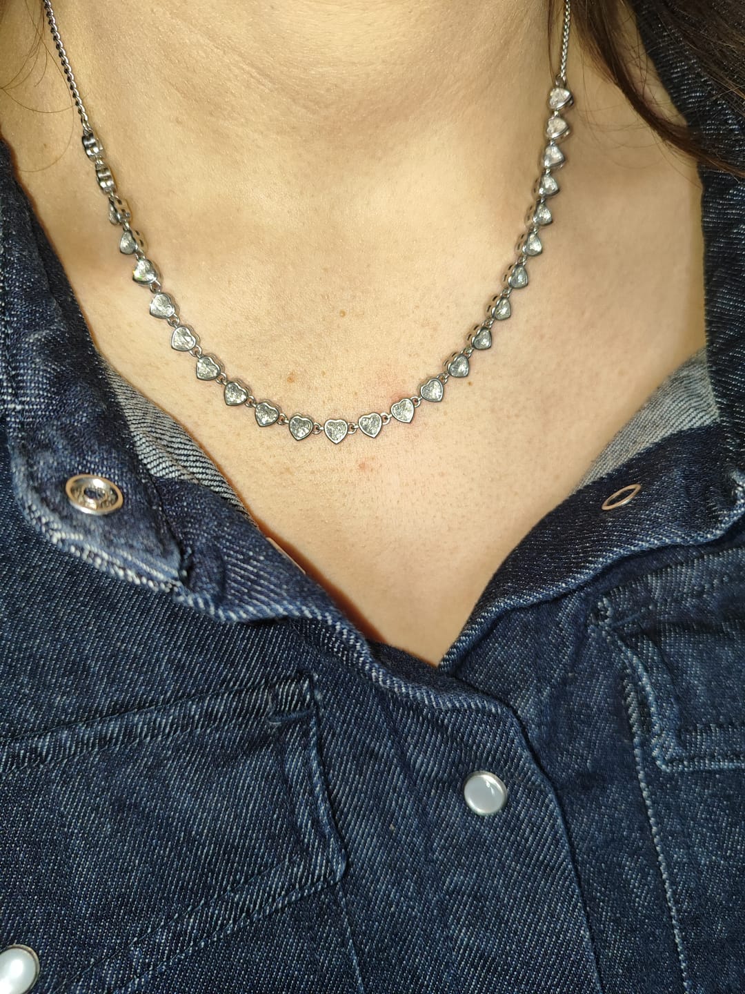 Customer photo review of Drop Heart Halskette | 18K vergoldet