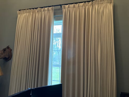 Customer photo review of Premium Herringbone Linen Curtains – Pinch Pleated, Light-Filtering Drapes for Living Room & Bedroom（Luma）