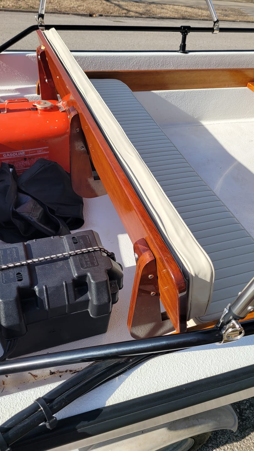Customer photo review of Boston Whaler Mahogany Backrest With L-Brackets, Fits Classic 13' &15'