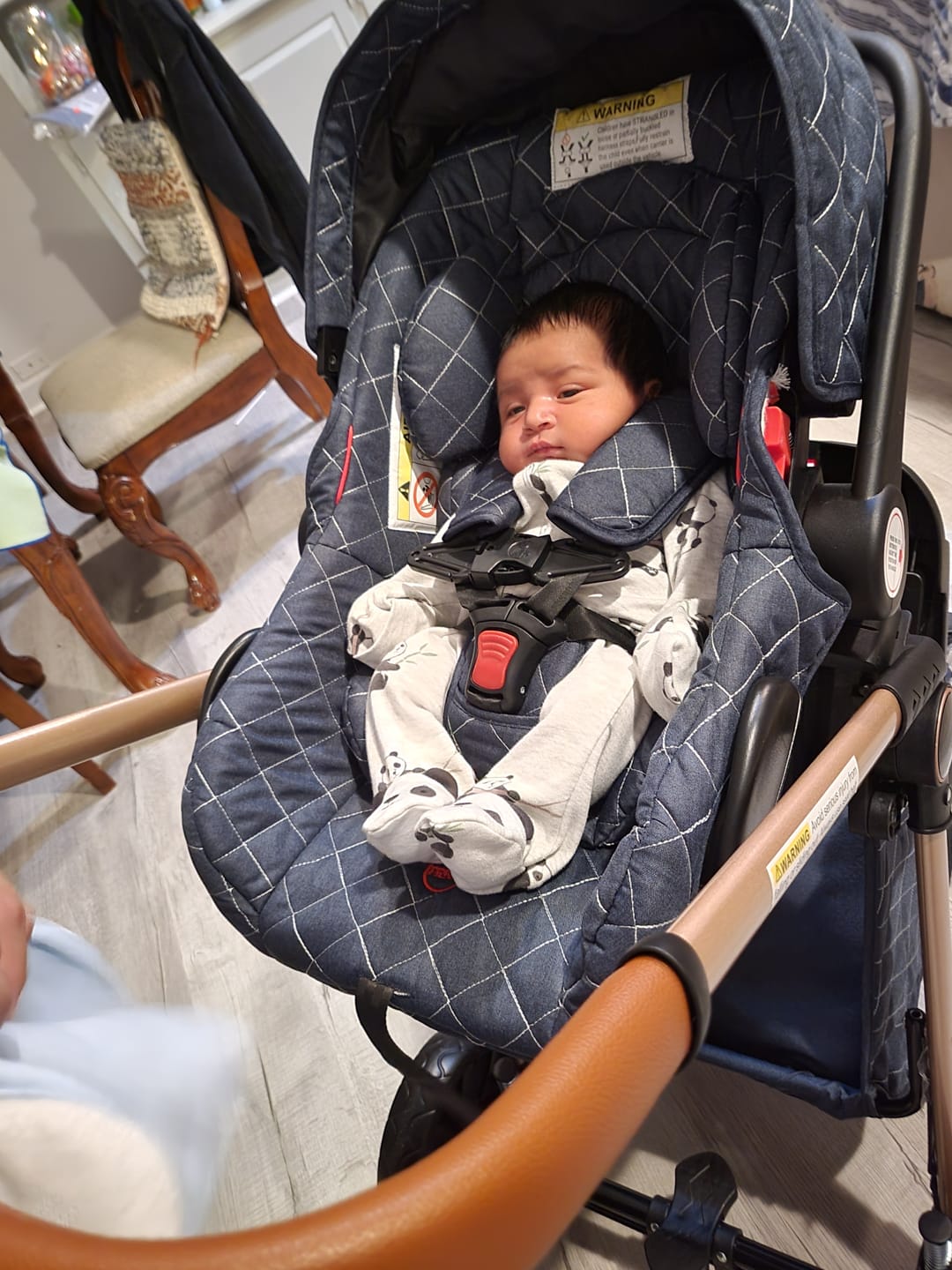 Customer photo review of Brilliant Dark Blue Premium 3-in-1 Baby Stroller (Car Seat & Base Included)