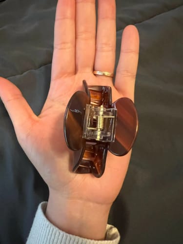 Customer photo review of French Acetate Planet & Diamond Hair Claw Clip - Medium